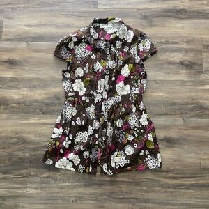 💗Costa Blanca Brown Floral Top